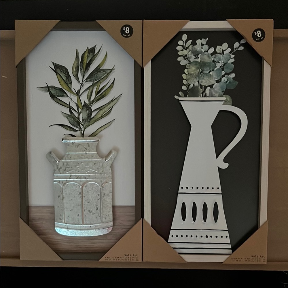Elegant Wall Art Set with Green and White Accents